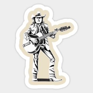 Dwight Yoakam Playing Guitar Sticker